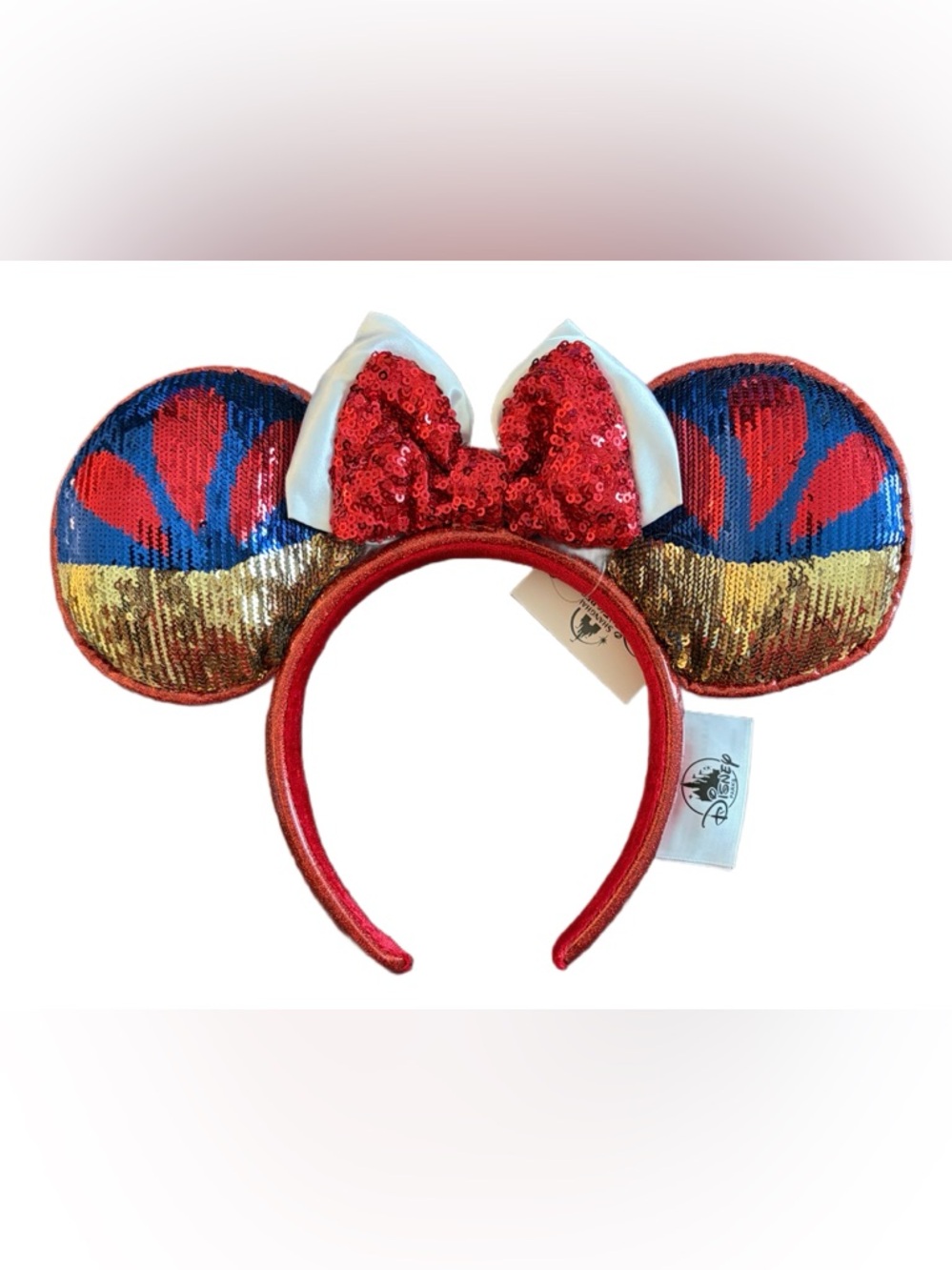 Snow White Inspired Sequin Mouse Ear Headband